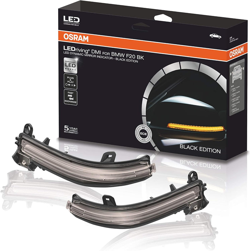 Osram LEDDMI F20 BK S LEDriving dynamischer Spiegelblinker - Black Edition, Set of 2 Black Edition B