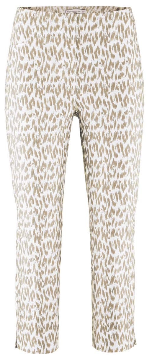 Stehmann Loli-602,Leoprint,Capri Stretchhose mit schmalem Bein 38 Sand-weiss, 38 Sand-weiss