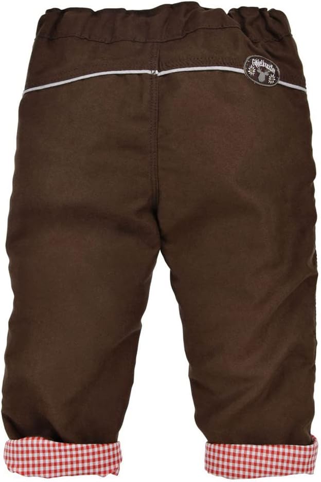 Baby-Trachten Laufhose gefüttert in Lederhose-Look Trachtenmode für Babys & Kleinkinder 62 Brown, 62