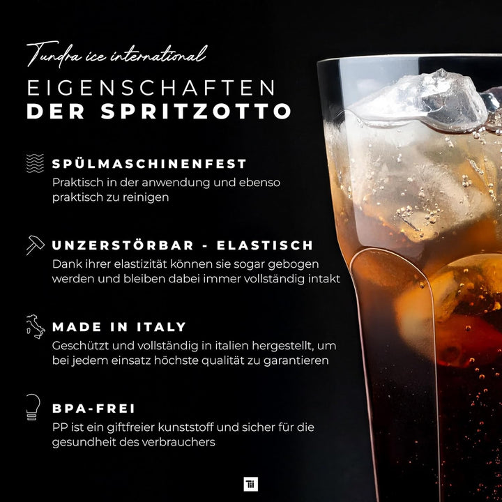 TUNDRA ICE INTERNATIONAL - Set mit 40 Trinkgläsern, Bier, Wasser, Verwendung &amp; Wiederverwendung, lei
