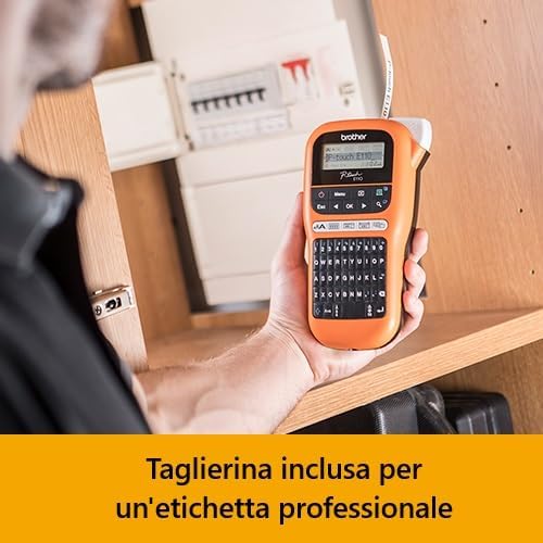 Brother PT-E300VP Industrielles Beschriftungsgerät inklusive Lithium-Ionen Akku, Netzadapter und Tra