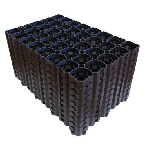 10 Stück ViD® Rasengitter/Rasenwaben 60x40x4 cm, schwarz | Paddockplatten/Rasengitterplatten/Bodenwa