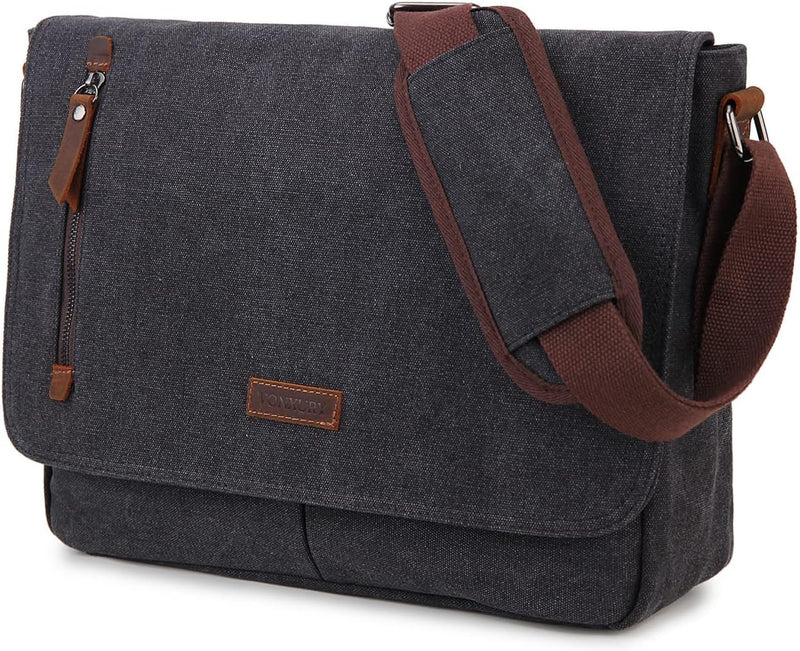 VX VONXURY Umhängetasche für Männer und Frauen, Canvas 14 Zoll Laptoptasche Messenger Bag Arbeitstas