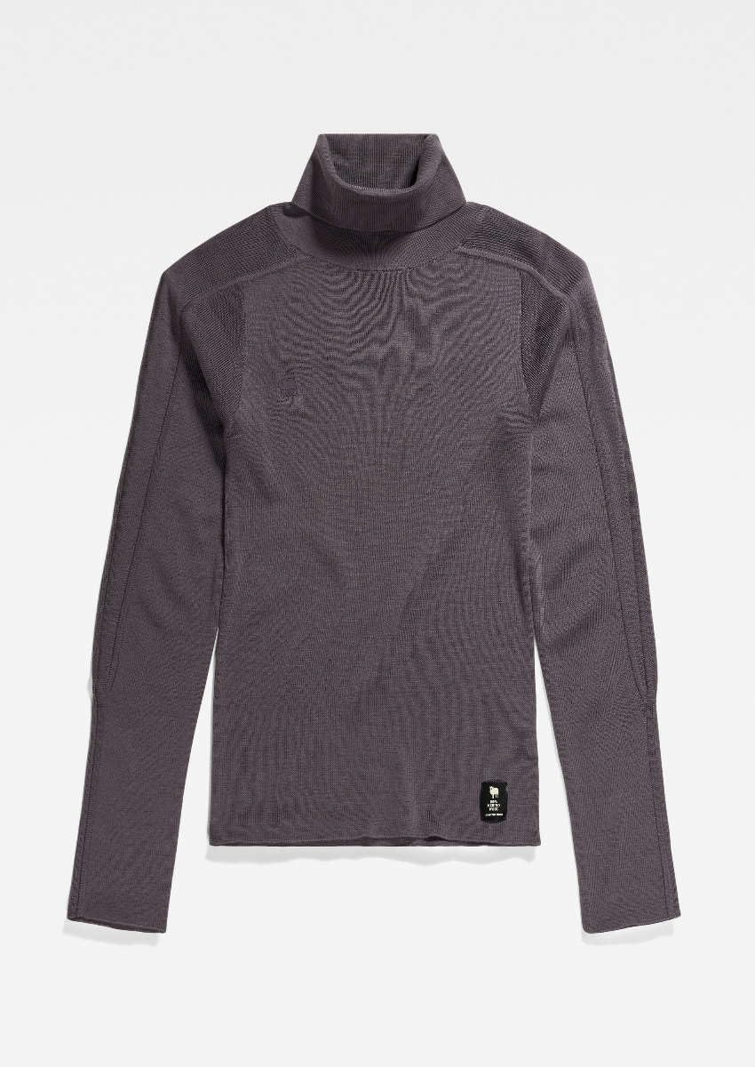 G-STAR RAW Damen Core Slim Turtle Knitted Pullover Knits XS Grau (Rabbit D23678-b692-g077), XS Grau