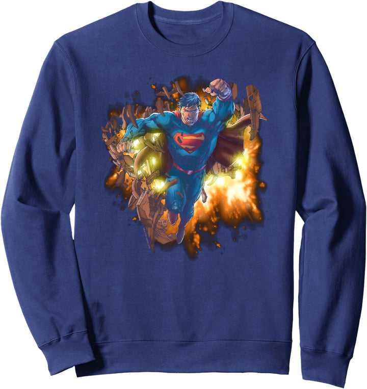 Superman Blasting Through Sweatshirt