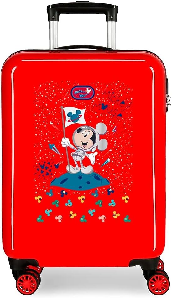 Disney Mickey On The Moon Koffer, 38x55x20 cms Tasche Rot, Tasche Rot