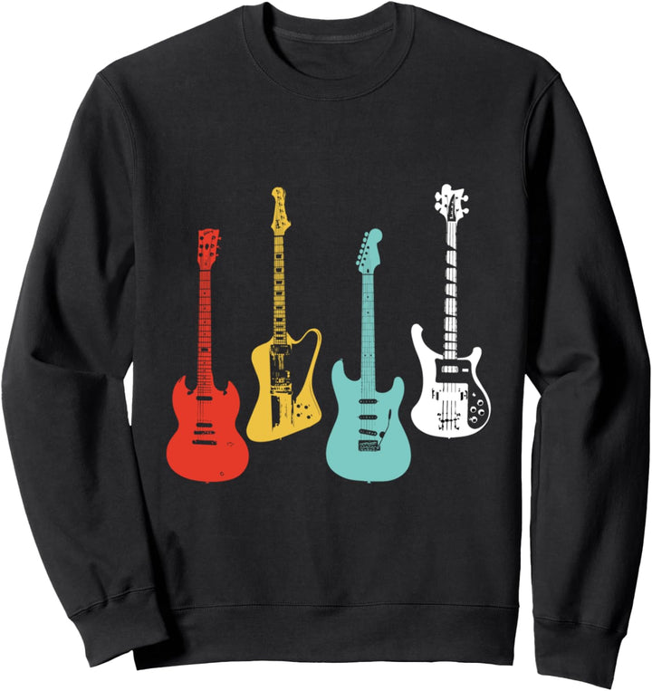 Vintage Retro Electric Guitars and Bass Sweatshirt