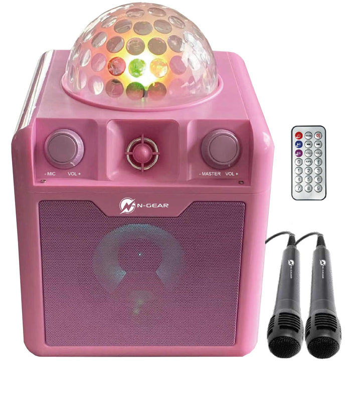 N-Gear DISCO410 Karaoke & Party Bluetooth Lautsprecher mit Discokugel, Mikrofon und Power Bank Funkt