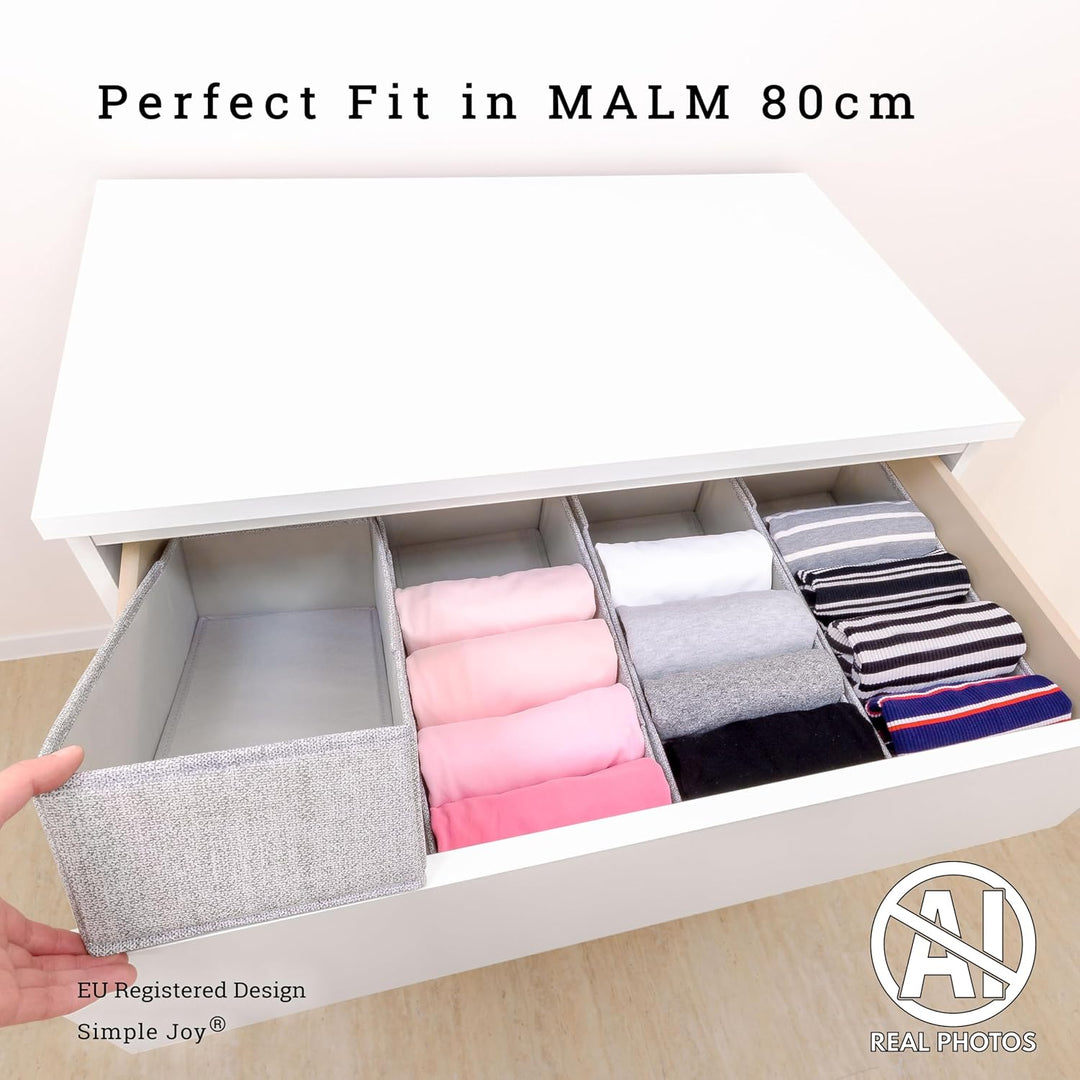 SIMPLE JOY® MALM FileFolding Box für ikea Kommode; DAS ORIGINAL; passgenau; Stabiler Boden; Schublad
