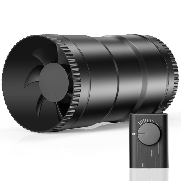 Hon&Guan 100 mm Rohrventilator Regelbar, 221 m³/h Rohrlüfter, Abluftventilator mit Stecker Upgrade C