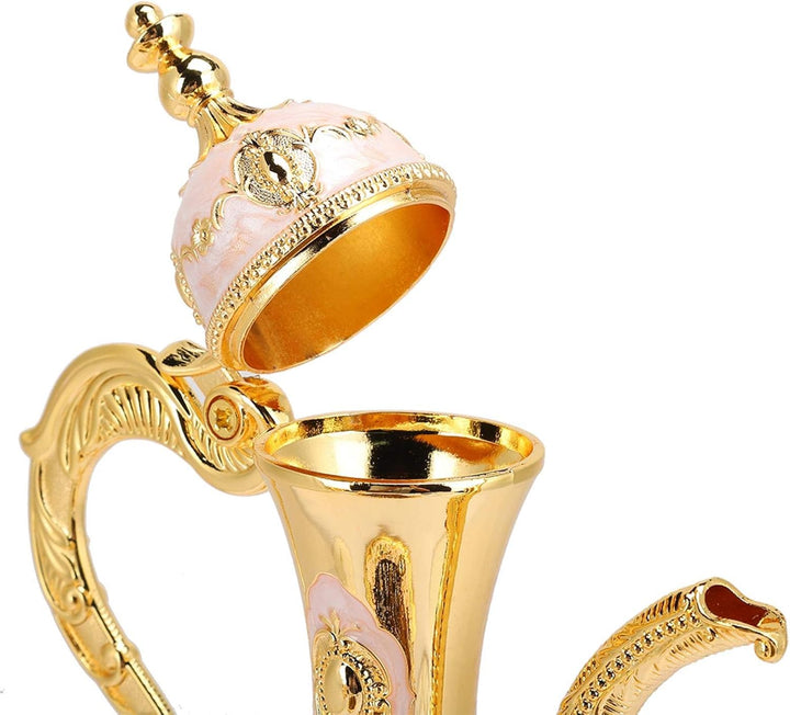Vintage Türkische Kaffeekanne mit 6 Kaffeetassen, Türkisches Metall Teeset Einschliesslich Handwerkl