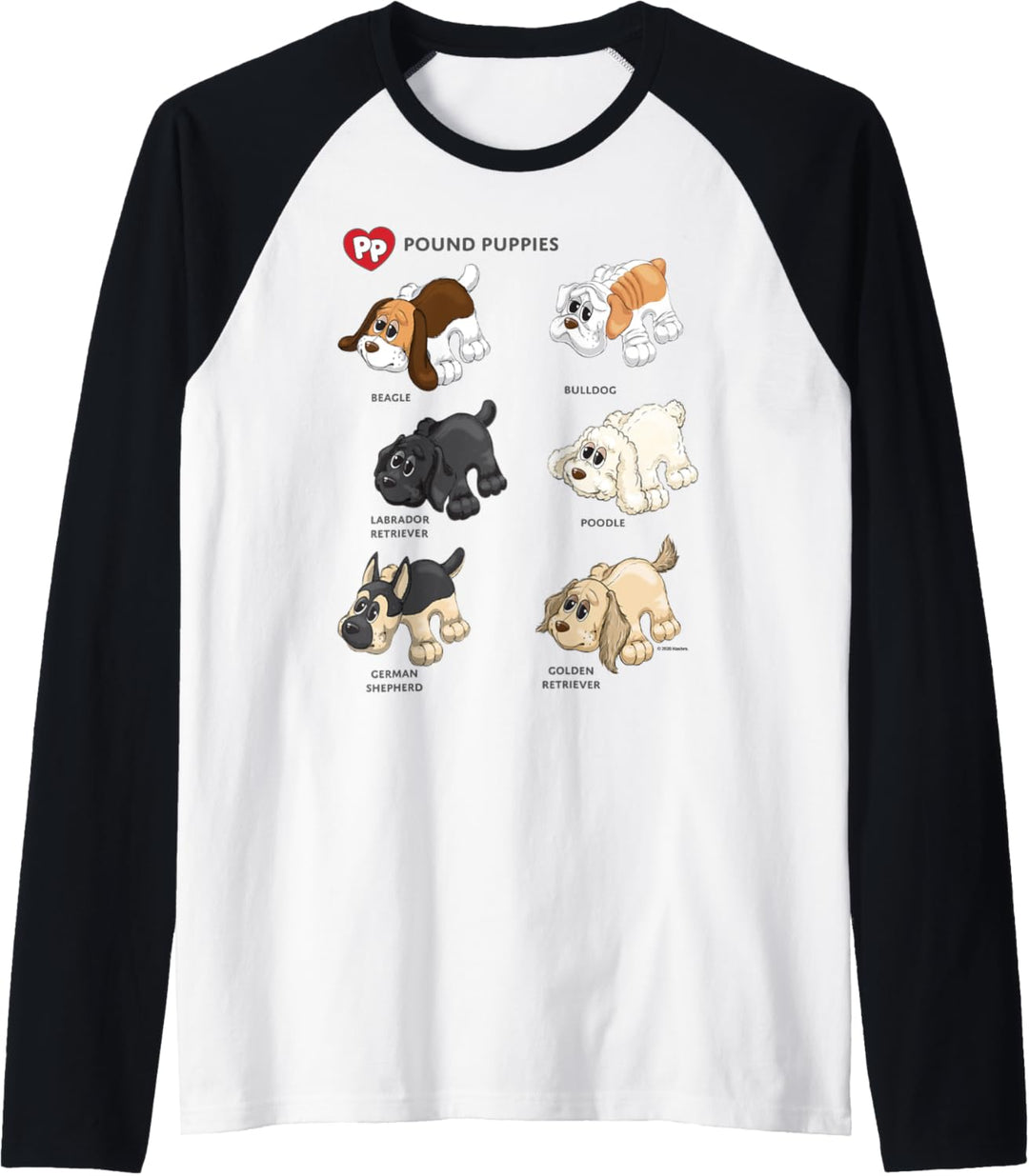 Pound Puppies Vintage Puppy Breed Textbook Raglan