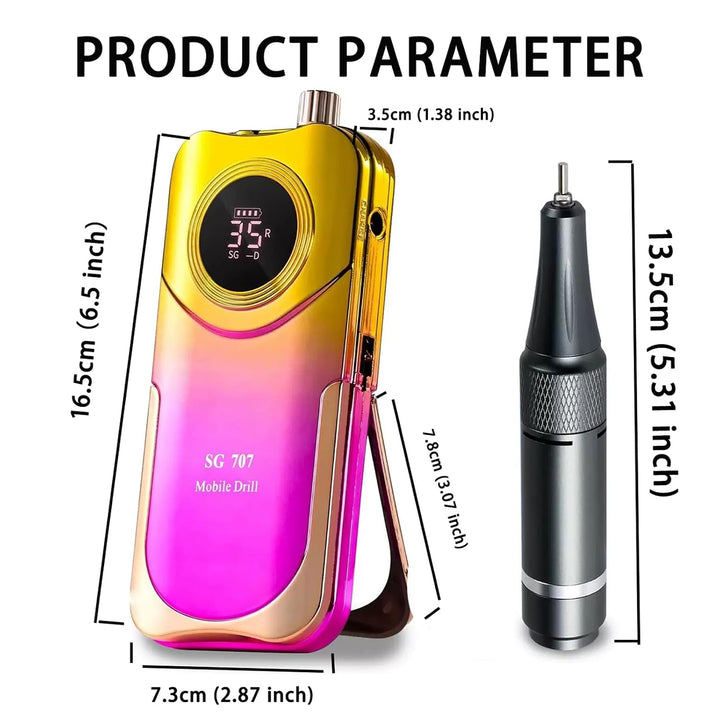 Elektrischer Nagelfräser Professionell, Tragbare Nagelfeile für Acryl-Gel-Nägel, 35000 U/min Kabello