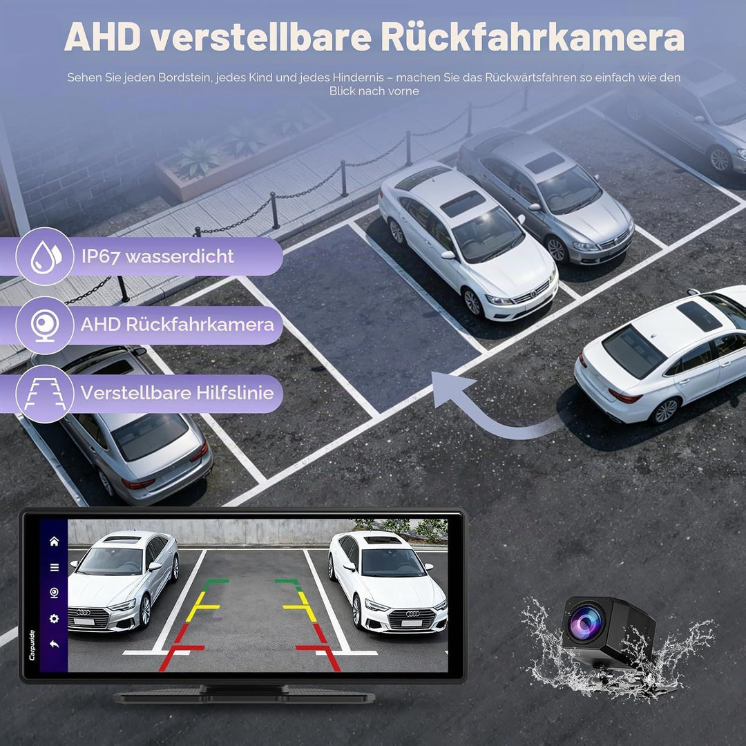 CARPURIDE W903Plus 9.3" CarPlay Display 4+64GB Android Auto | für G00gle Play, Online- und Offline-G