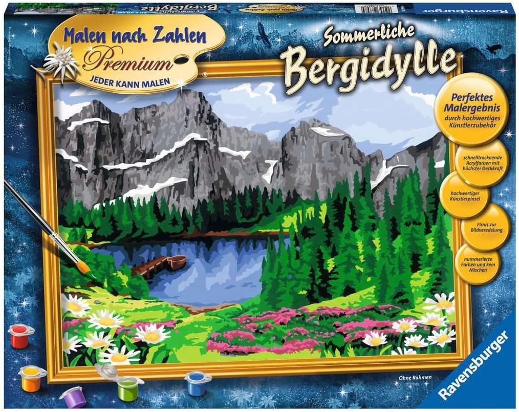 Ravensburger Malen nach Zahlen 28898 - Sommerliche Bergidylle - Für Erwachsene und Kinder ab 14 Jahr