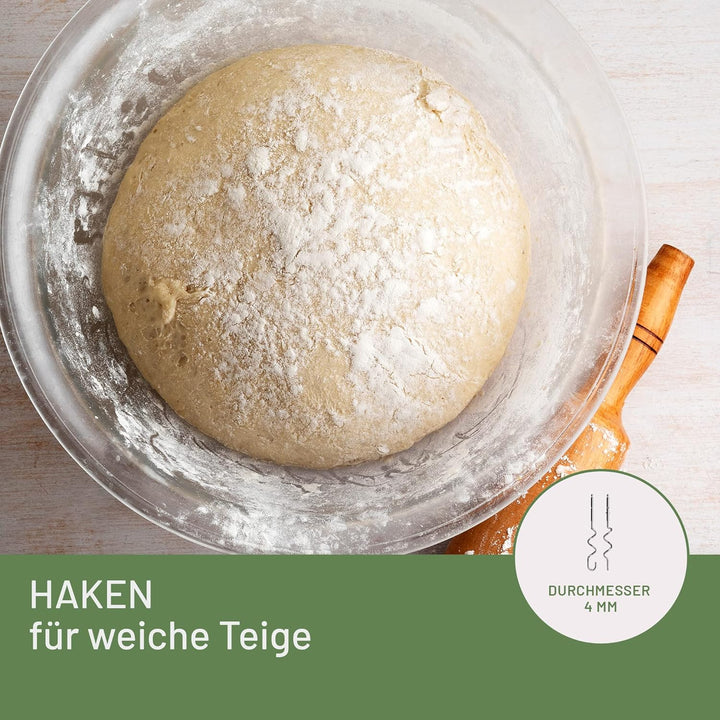 Imetec Crea & Crema Handrührer extra lange Schneebesen für süsse Teige und Schlagsahne, Knethaken au