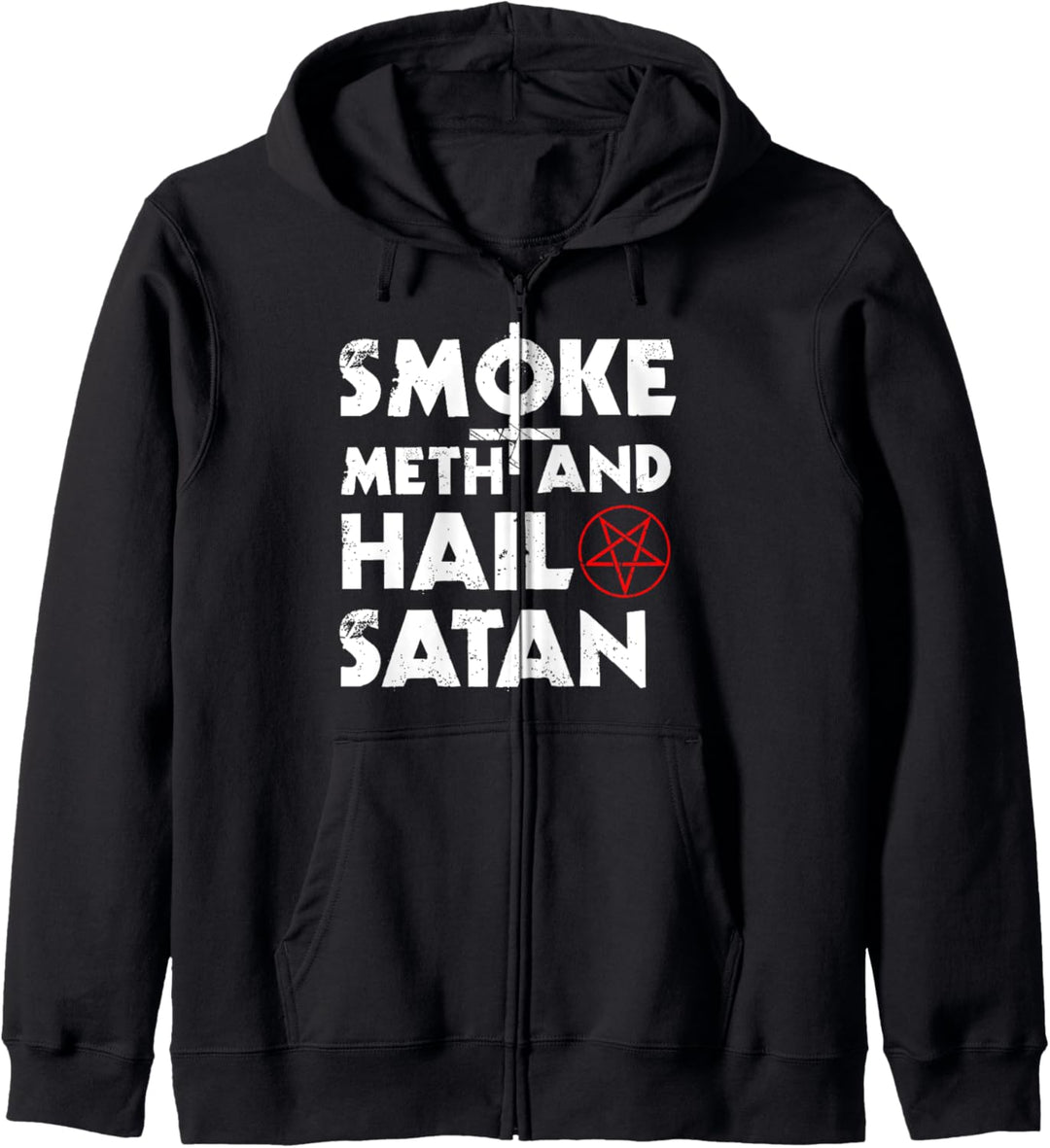 Smoke Meth Hail Satan Geschenk Okkulter Satanischer Teufel Kapuzenjacke