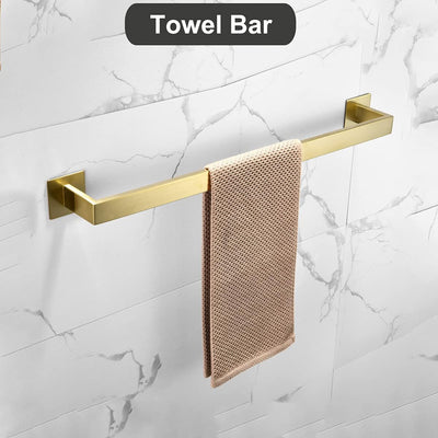 WOMAO Toilettenrollenhalter Set Gold, Ohne Bohren Handtuchhalter Selbstklebend Kleiderhaken Gebürste