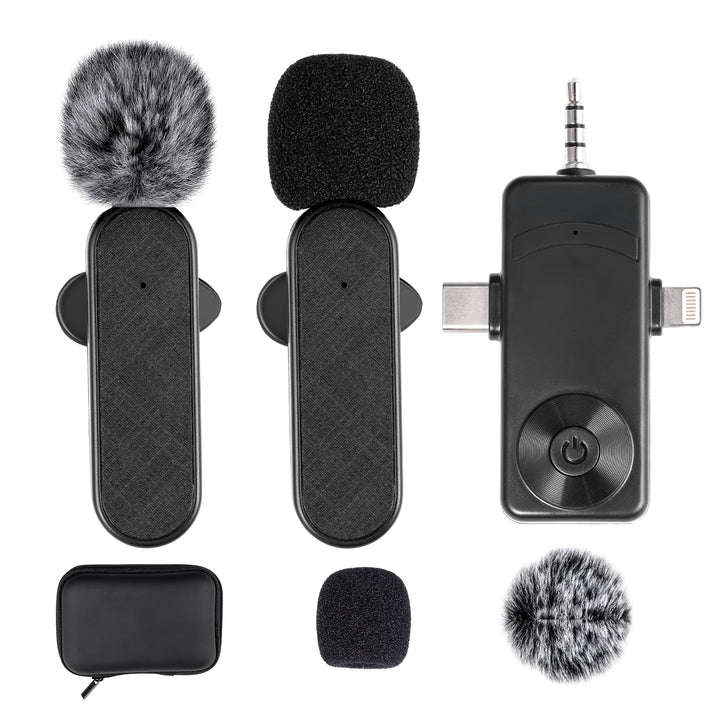 Mini-Ansteckmikrofon mit Geräuschunterdrückung,Wireless Mikrofon für Android-Handys, iPhones, Comput