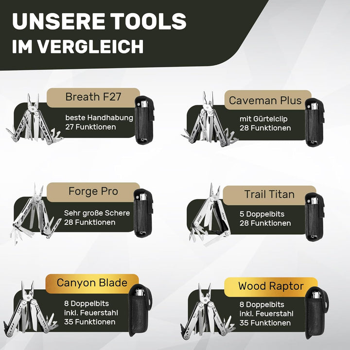 Premium Multitool Werkzeug [rostfreier Edelstahl] Survival Multifunktionsmesser perfektes Camping Zu