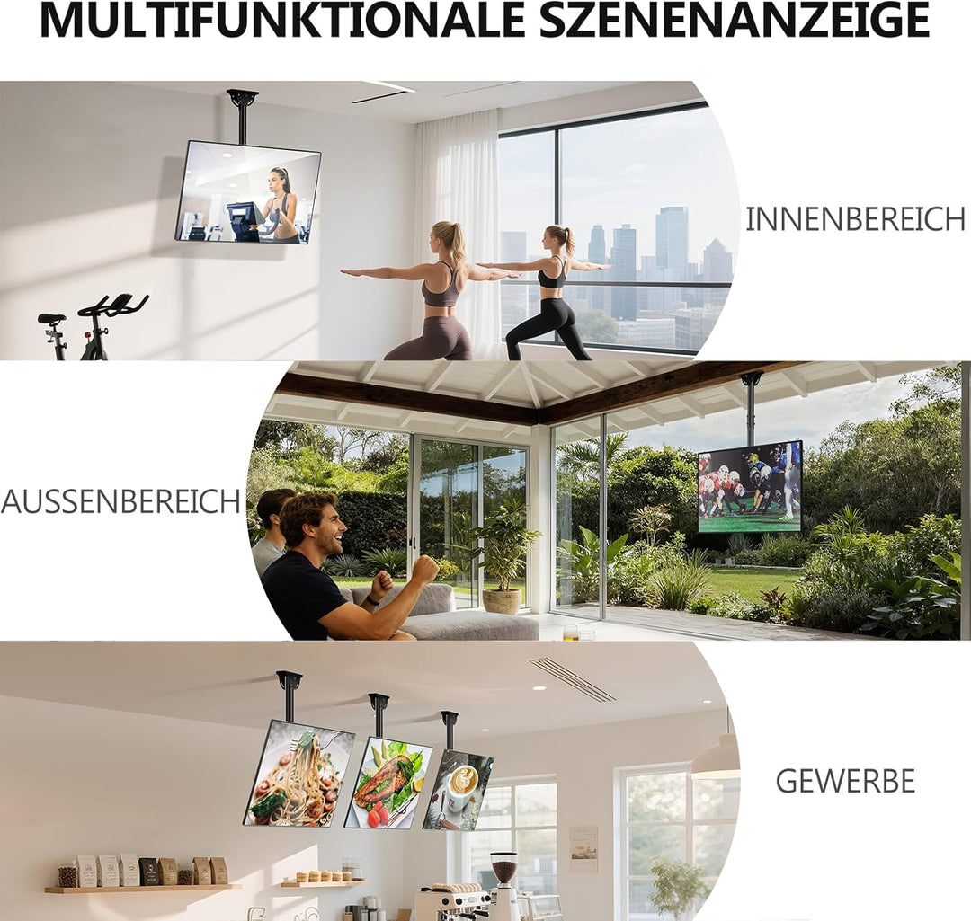 WALI TV-Deckenhalterung, voll beweglich, verstellbare TV-Halterung, passend für die meisten LED-, LC