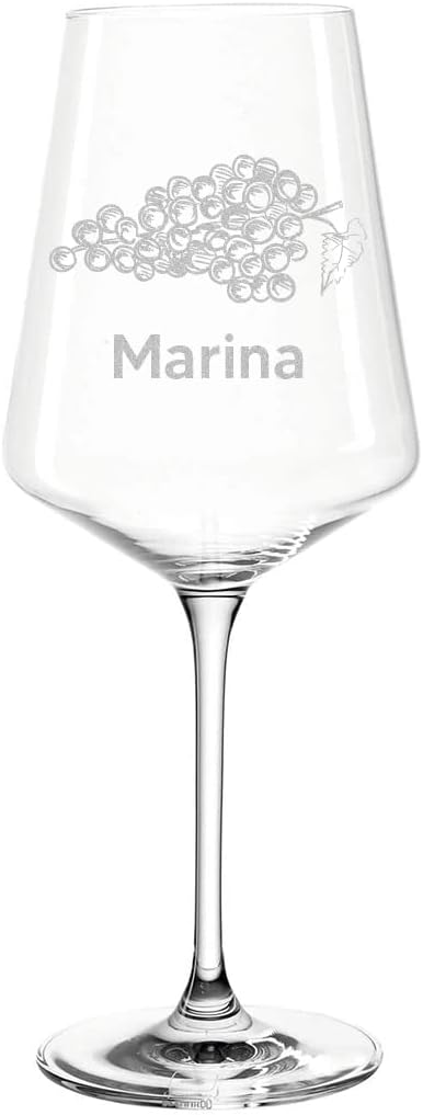 4-tlg Wein Geschenkset mit Gravur - Motiv Trauben - personalisiert - Inhalt 2x Weingläser 560 ml, 1x