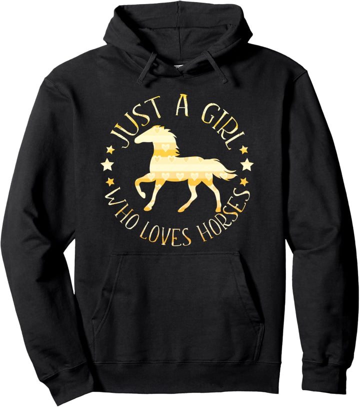Just A Girl Who Loves Horses Lustiges Zitat für Reiter Pullover Hoodie