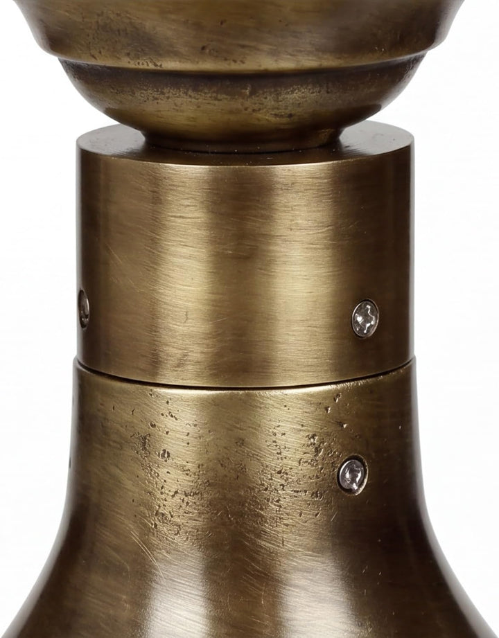 Licht-Erlebnisse Sockellampe Messing echt 100% rostfrei robust Kugel Schirm rund Ø23cm H:38cm Premiu