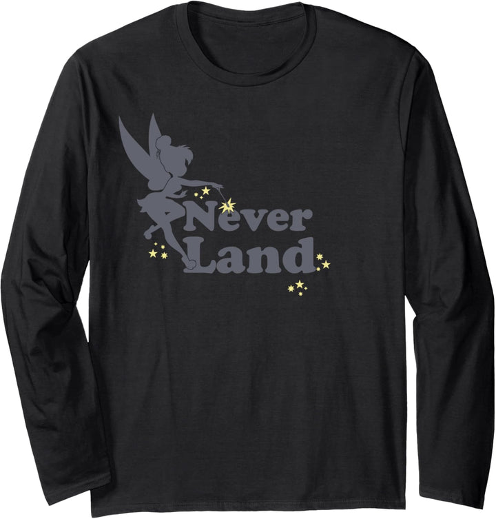 Disney Peter Pan Tinker Bell Never Land Silhouette Langarmshirt