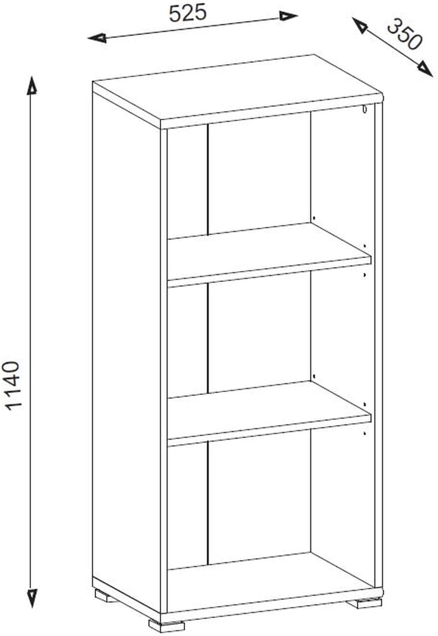 möbelando Aktenregal >Clermont< (BxHxT: 52,5x114x35 cm) in weiss - 52,5x114x35cm (BxHxT) Weiss Akten