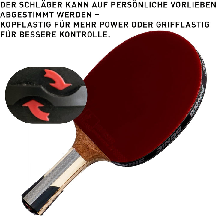 Donic-Schildkröt Tischtennisschläger Waldner 1000, ABP-Griff, 2,1 mm Schwamm, Easy Slick - ITTF Bela