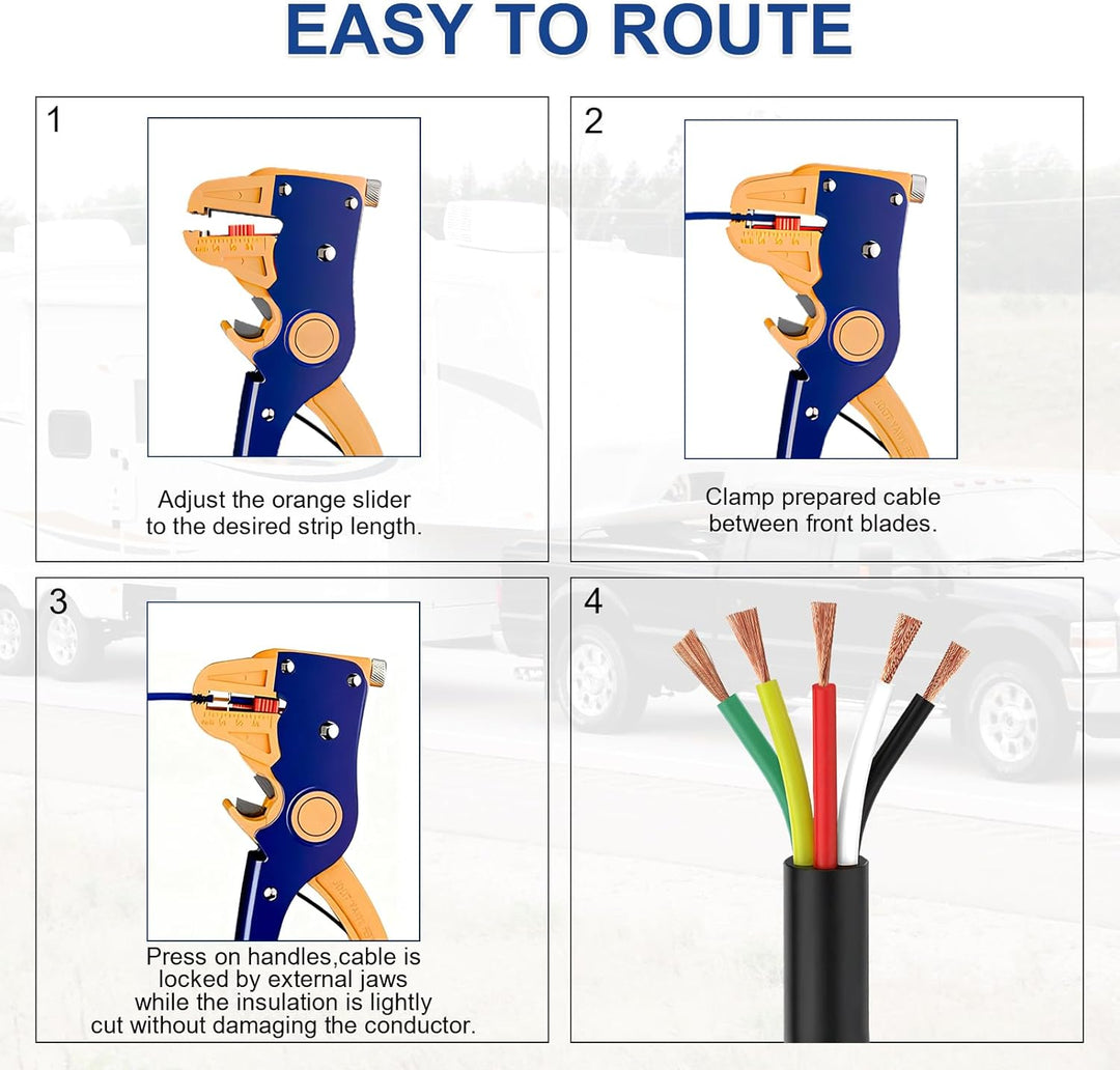 Qiping 5 Adriges Rund Kabel 12V/24V, 10M 5 Adriges Anhängerkabel LED-Rücklichter Verkabelung Kabel m