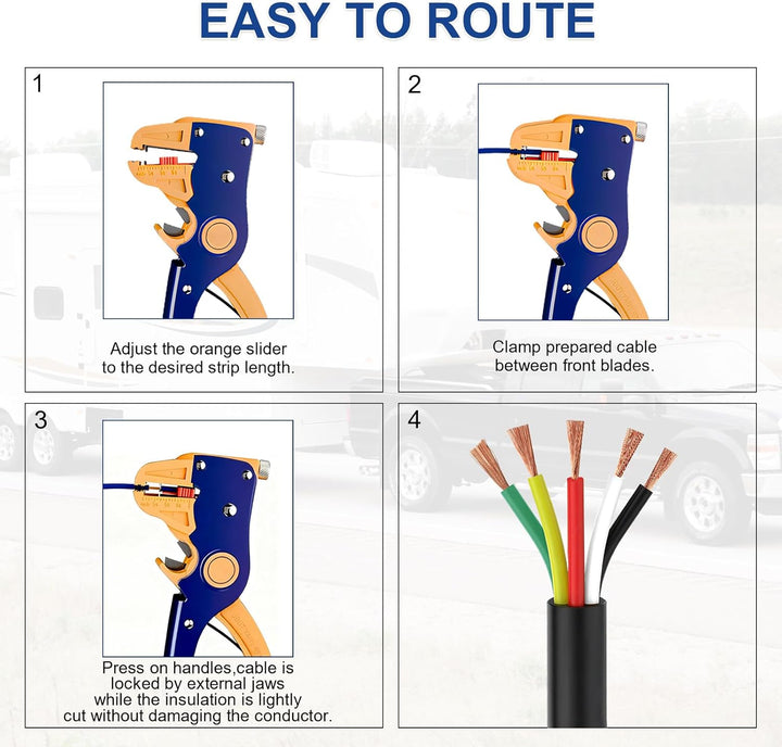 5 Adriges Rund Kabel 12V/24V, 20M 5 Adriges Anhängerkabel LED-Rücklichter Verkabelung Kabel mit Kabe