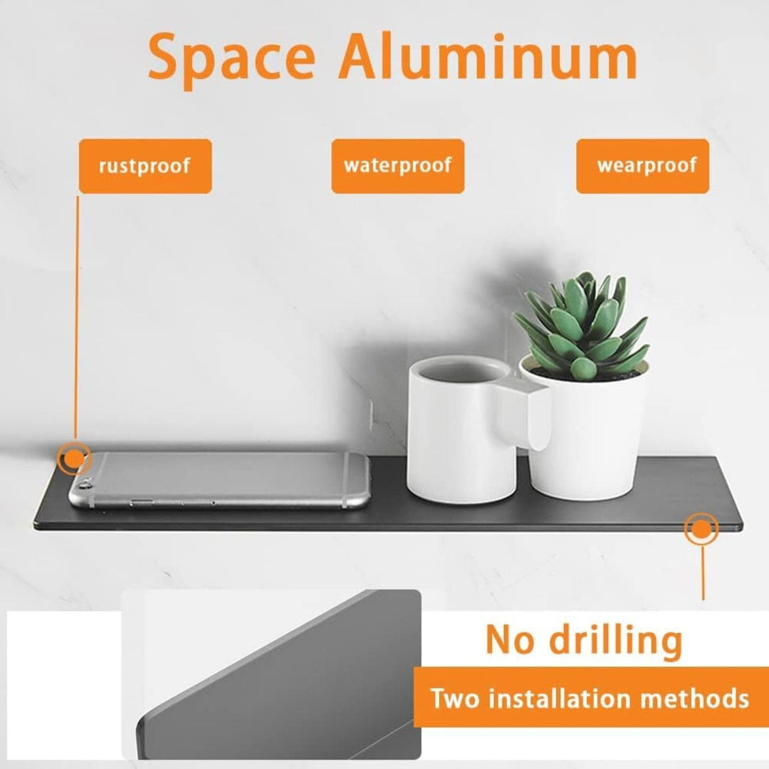 40CM Duschablage Ohne Bohren Aluminium Badablage Schwarz Selbstklebende für Badezimmer Schlafzimmer
