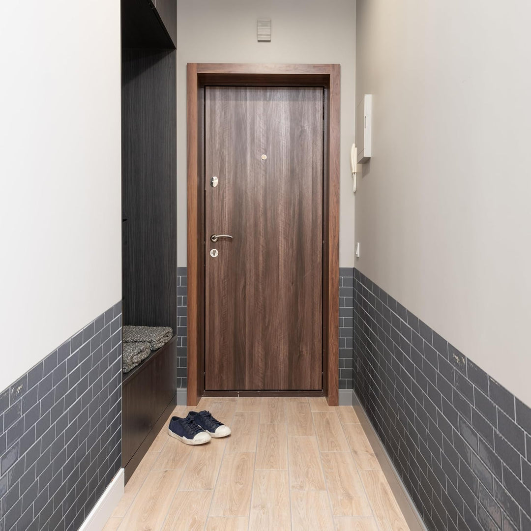 Smart Tiles Klebefliesen, Metro Anthrazitgrau, 29,34x21,28 cm | 5er-Pack (0,26 m²), Glänzend, Hitze-