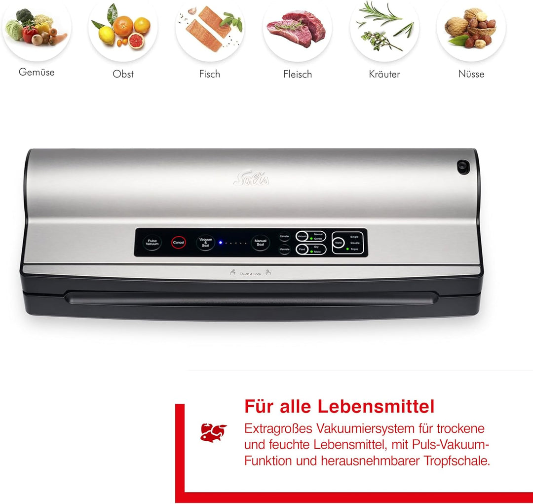 Solis Vac Prestige Maxi Vakuumierer mit wählbarer Schweissnaht und Puls-Funktion, 40 cm XXL-Vakuumie