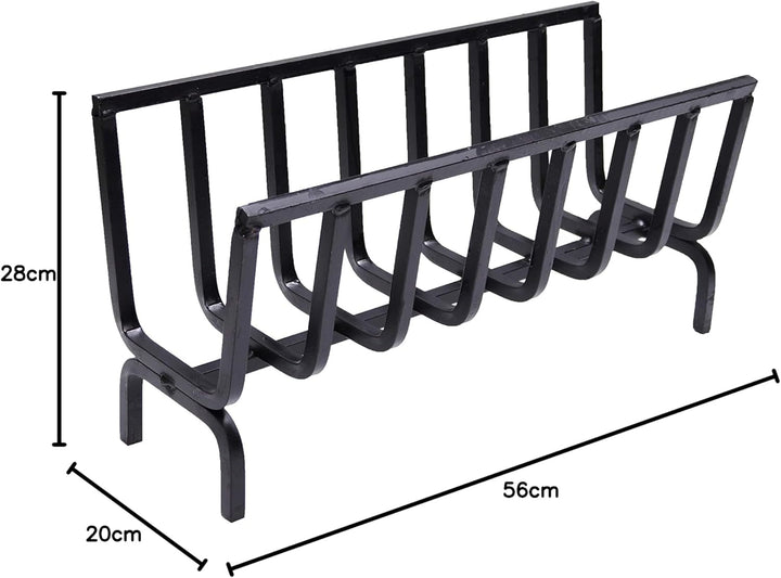 Brennholz, Holzkorb, Eisen-Feuerschale für Kamin und Grill (56 x 20 x 28 cm) cm 56x20x28h, cm 56x20x