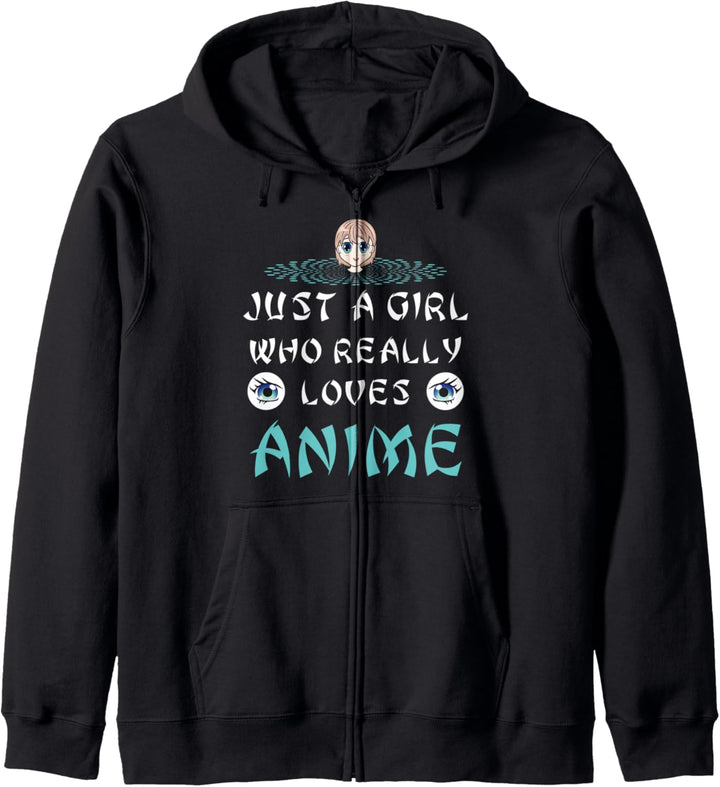 Anime Girl Birthday Gift Girls Just a Girl Who Loves Anime Kapuzenjacke