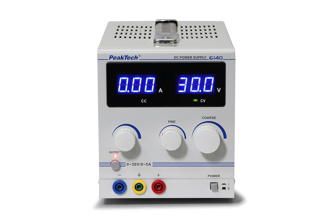 PeakTech Digtial Labornetzteil - Labornetzgerät 0-30V / 0-5A DC, stabilisiert, linear regelbar, 1 St