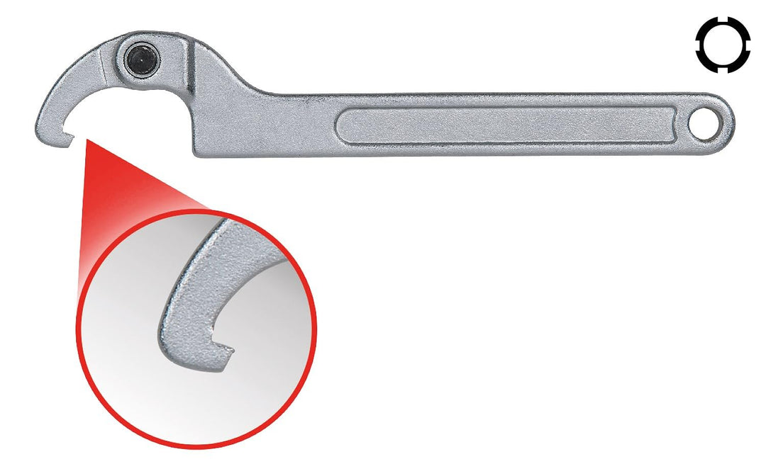 KS Tools 5171320 Gelenk-Hakenschlüssel mit Nase, 120-180 mm