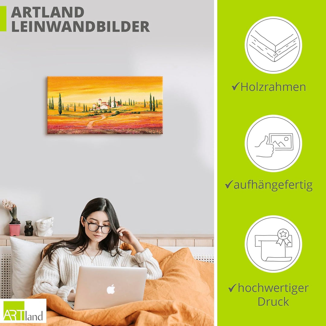 ARTland Leinwandbilder Wandbild Bild auf Leinwand 100 x 50 cm Landschaften Europa Italien Malerei Or