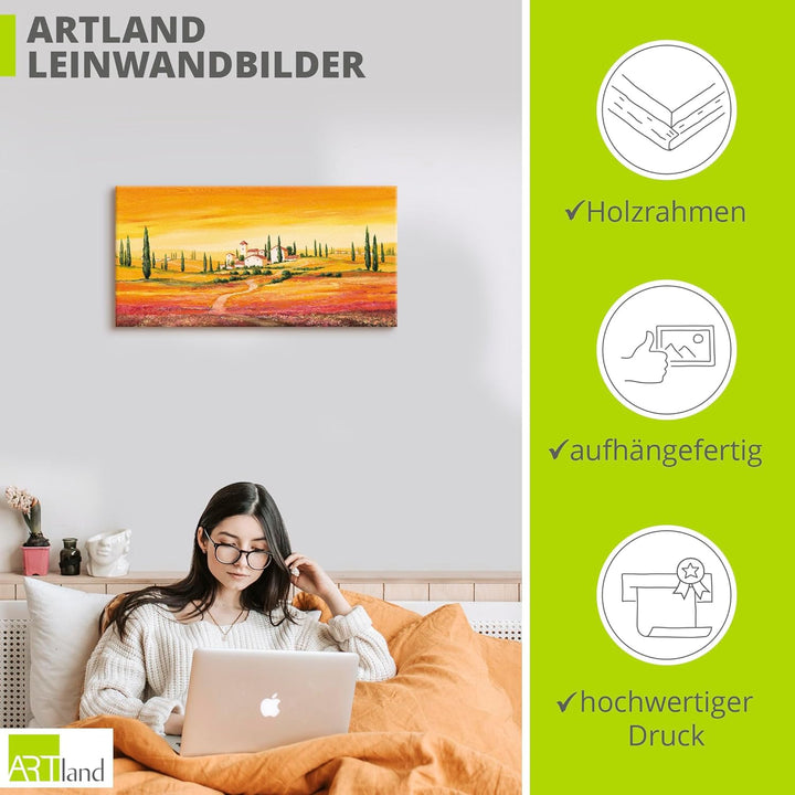 ARTland Leinwandbilder Wandbild Bild auf Leinwand 100 x 50 cm Landschaften Europa Italien Malerei Or