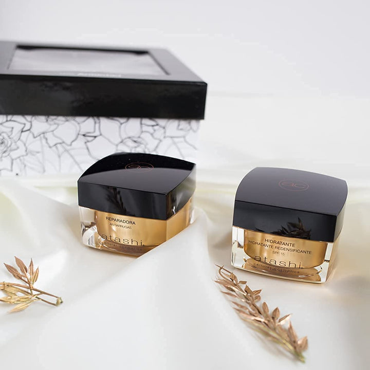 atashi | Beauty Kit | Anti-Falten-Tagescreme + Anti-Falten-Reparaturcreme | 50ml + 50ml