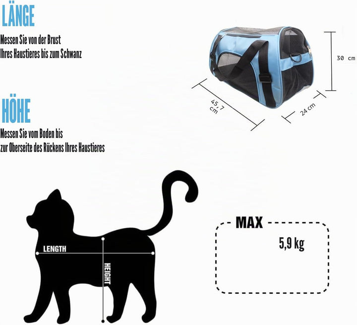 Tragetasche für kleine Katzen, Kätzchen, Welpen, kleine Hunde, für Reisen, von Fluggesellschaften zu