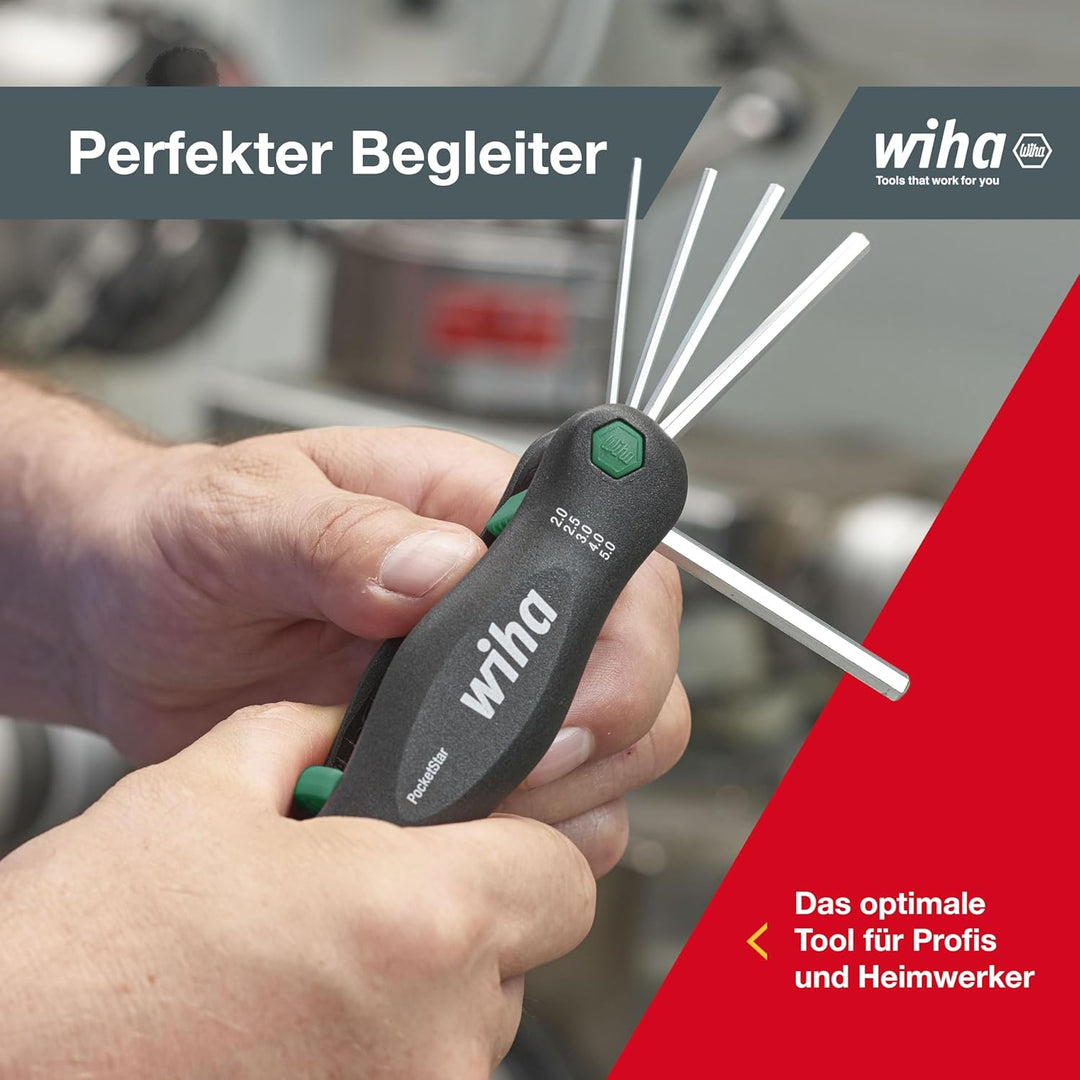 Wiha Multitool PocketStar® TORX 8-tlg., per Tastendruck schneller Zugriff, als Längs- und Quergriff