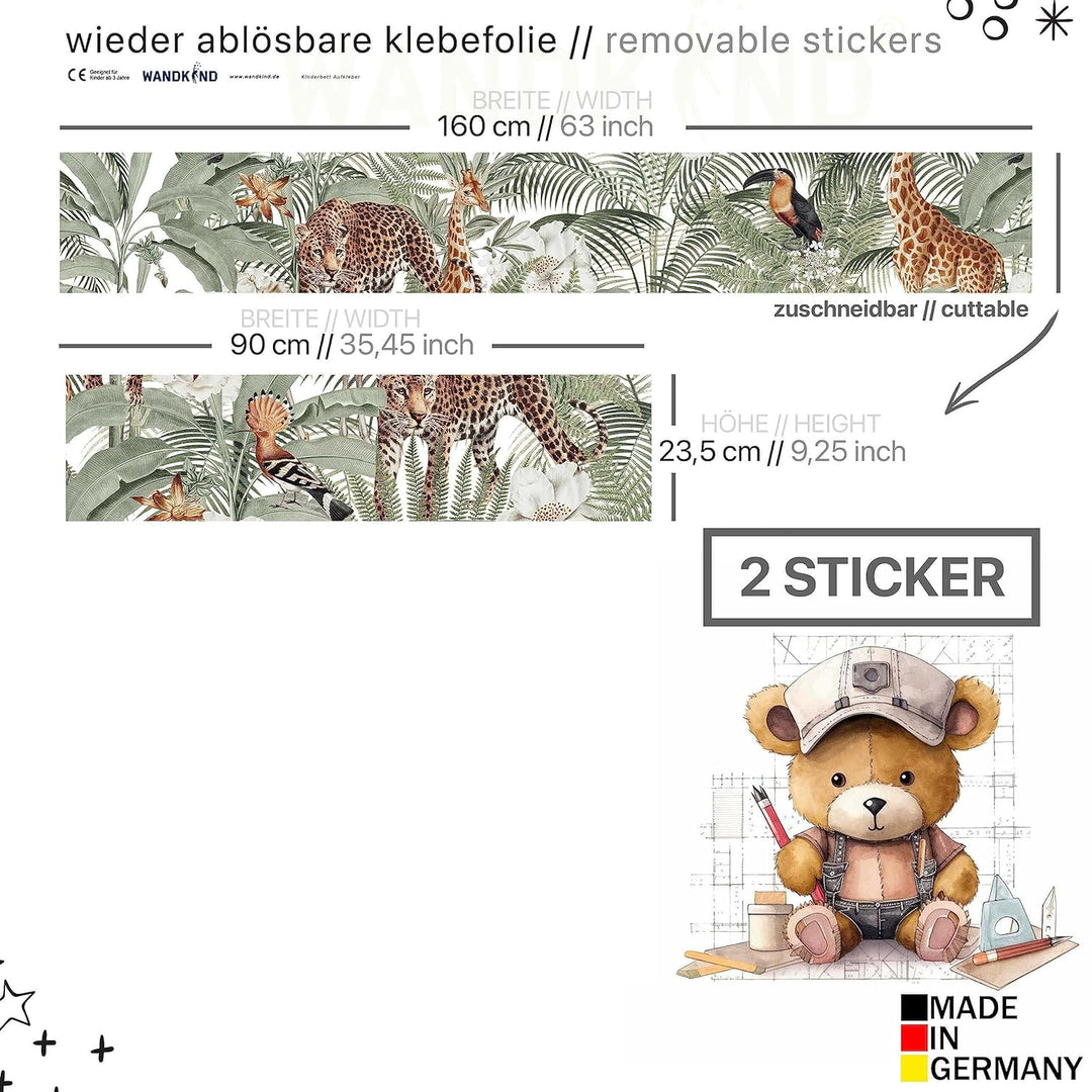 WANDKIND Aufkleber für IKEA KURA Kinderbett Hochbett Klebefolie Möbelfolie Sticker Kinderzimmer Dsch