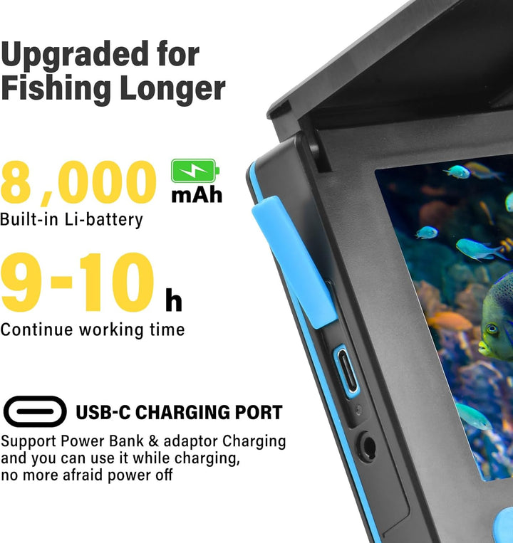 Unterwasserkamera Angeln Fischfinder mit IPS Display,Fish Finder 220° Weitwinkel Infrarot Nachtsicht