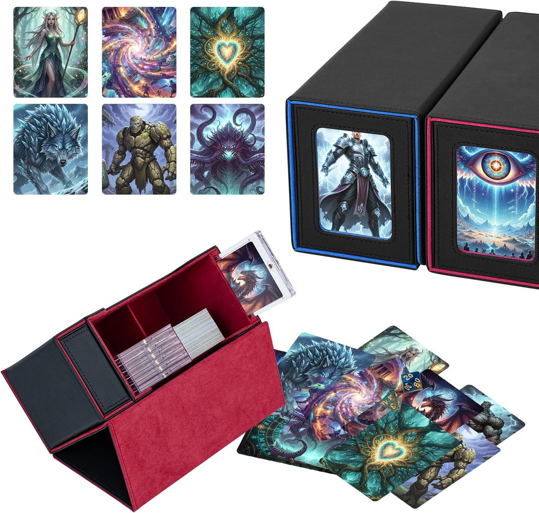 Doppelschicht Card Deck Box für MTG, Commander Displays,passt für 200 Kartens /22pcs 35PT Magnetic C