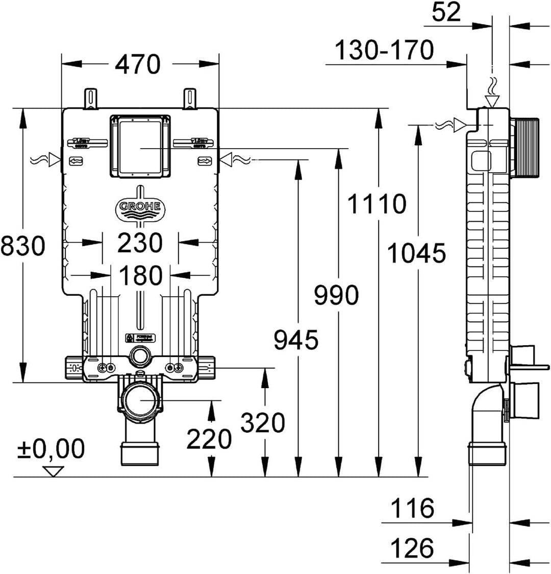 GROHE Uniset WC 38643001, Silber