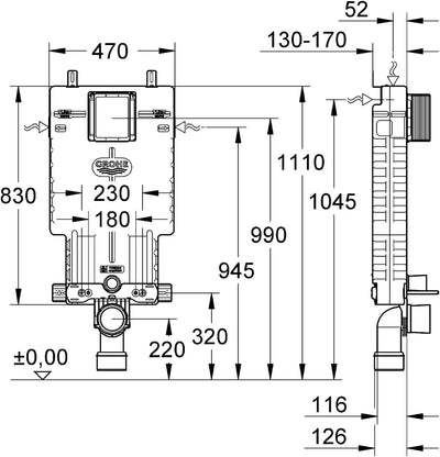 GROHE Uniset WC 38643001, Silber